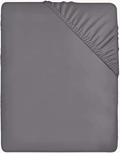 Utopia Bedding - Spannbettlaken 140x200cm - Grau - Gebürstete Polyester-Mikrofaser Spannbetttuch - 35 cm Tiefe Tasche