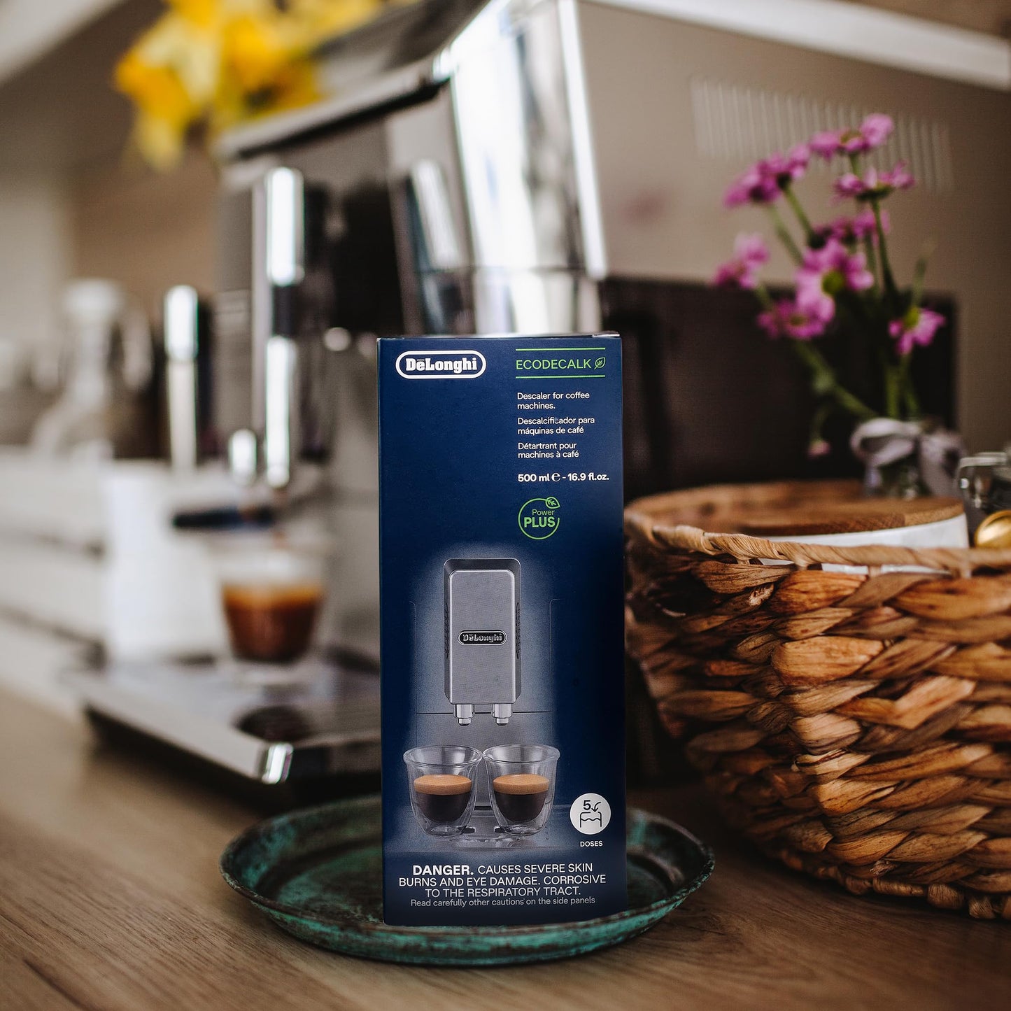 De'Longhi Original EcoDecalk DLSC 500 – Entkalker für Kaffeemaschinen & Kaffeevollautomaten, Universal Kalklöser für 5 Entkalkungsvorgänge, 500 ml, Weiß