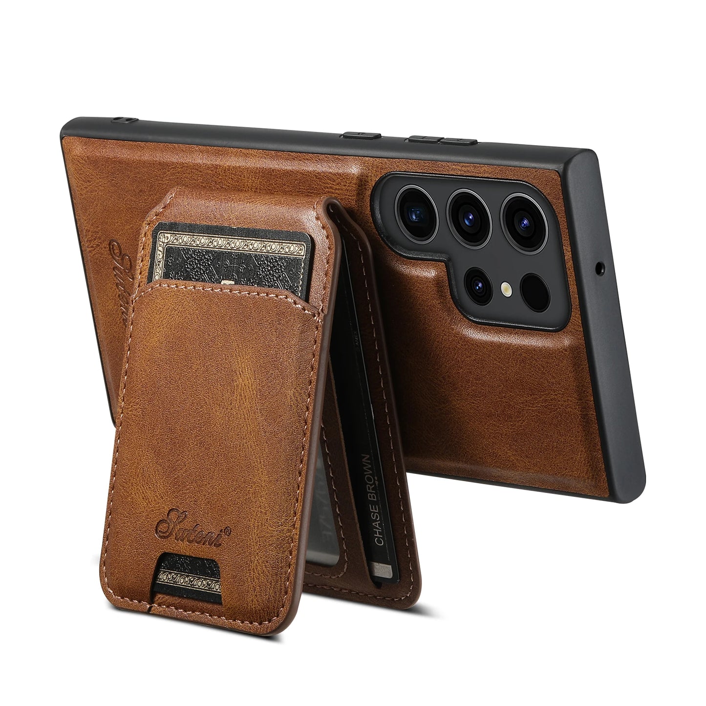 Luxury Leather Wallet Case For Samsung Galaxy S24 S23 S22 Plus Note 20 Ultra Magnetic Wireless Charging Card Holder Cover
